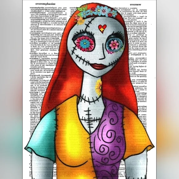 Nightmare Before Christmas Corpse Bride Tim Burton Dictionary Art Print Bundle - Picture 5 of 7